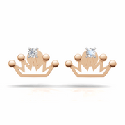 Princess Crown Earring - 18Kt Rose Gold vermeil